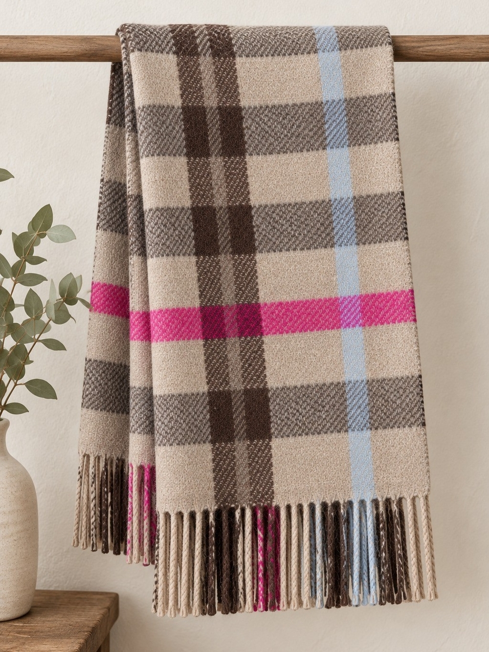 Vintage Basketweave Wool Blend-Brown